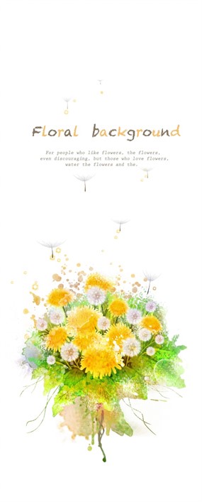 黄色花卉装饰背景图设计